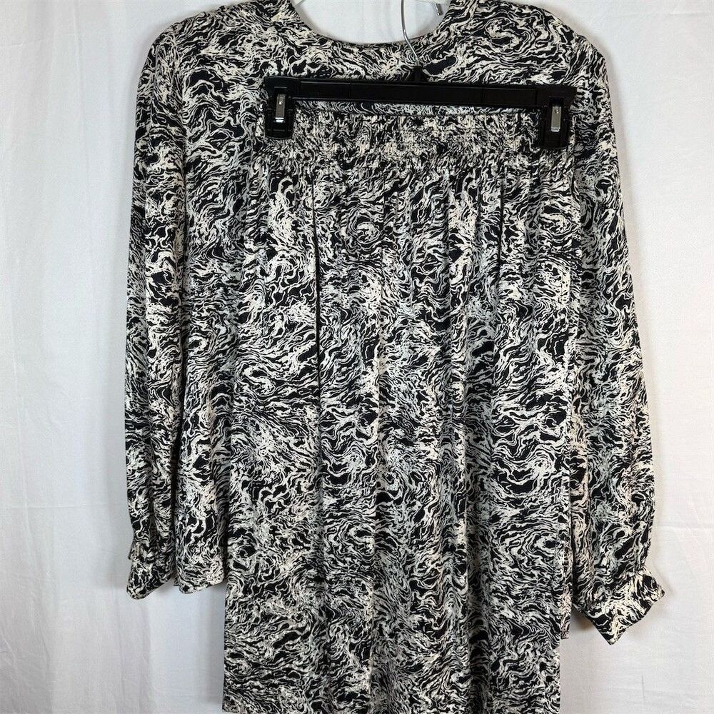 Doncaster Silks 2-Piece Outfit Set Womens S Blouse Skirt Abstract Black